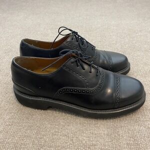 Rockport Shoes Mens Size 9 M Black Leather Cap Toe Brogue Dress Oxfords 4948